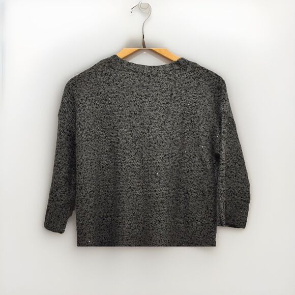 Kenneth Cole Sweater Size Large Gray Silver Shimmery Tunic Sweater Large - Picture 1 of 6